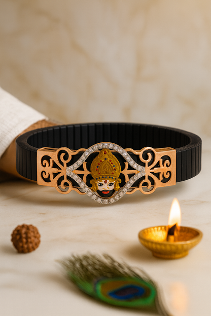 Luxury Ramapir Gents Bracelet Black & Rose Gold with Diamond Look Frame