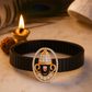 Balaji Devotional Gents Bracelet Black & Rose Gold with Diamond Look Halo