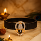 Elegant Balaji Gents Bracelet Black & Rose Gold with Diamond Look Drop