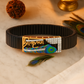 Krishna Peacock Feather Gents Bracelet Black & Rose Gold with Diamond Look Panel