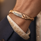 Modern Arrow Gents Bracelet Blue & Rose Gold with Diamond Look Strip