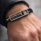 Krishna Bansuri Gents Bracelet Black & Rose Gold with Diamond Look Detail