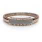 Classic Bar Gents Bracelet Blue & Rose Gold with Full Diamond Look Panel