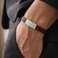 Luxury Minimal Brown Silicone Bracelet with Diamond Embedded Design