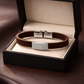 Luxury Minimal Brown Silicone Bracelet with Diamond Embedded Design