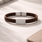 Luxury Minimal Brown Silicone Bracelet with Diamond Embedded Design