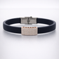 Luxury Minimal Brown Silicone Bracelet with Diamond Embedded Design