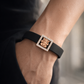 Luxury Spiritual Black Silicone Bracelet with Rose Gold Ganesha & Pave Diamonds