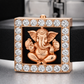 Luxury Spiritual Black Silicone Bracelet with Rose Gold Ganesha & Pave Diamonds