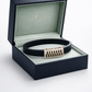 Premium Black Silicon Bracelet with Rose Gold Diamond Rectangular Motif