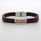 Premium Black Silicon Bracelet with Rose Gold Diamond Rectangular Motif