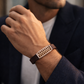 Premium Black Silicon Bracelet with Rose Gold Diamond Rectangular Motif
