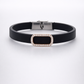 Elegant Navy Silicone Bracelet with Rose Gold Pave Diamond Border