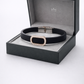 Elegant Navy Silicone Bracelet with Rose Gold Pave Diamond Border