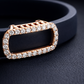 Elegant Navy Silicone Bracelet with Rose Gold Pave Diamond Border
