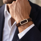Elegant Navy Silicone Bracelet with Rose Gold Pave Diamond Border
