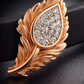 • Luxury navy blue Silicone Bracelet with Rose Gold Feather & Diamond Accent