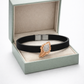 • Luxury navy blue Silicone Bracelet with Rose Gold Feather & Diamond Accent