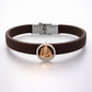 Premium Black Silicone Designer Bracelet with Rose Gold Ganesha & Diamond Circle