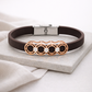 Premium Brown Silicone Designer Bracelet with Rose Gold Circle Diamond Motif
