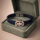 Luxury Navy Blue Silicone Bracelet with Rose Gold Floral Diamond Design