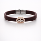 Luxury Navy Blue Silicone Bracelet with Rose Gold Floral Diamond Design