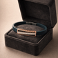 High-End Teal Silicone Bracelet with Rose Gold Rectangular Diamond Motif