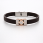 Premium Brown Silicone Designer Bracelet with Rose Gold Diamond Center