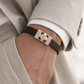 Premium Brown Silicone Designer Bracelet with Rose Gold Diamond Center
