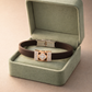 Premium Brown Silicone Designer Bracelet with Rose Gold Diamond Center