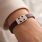Premium Brown Silicone Designer Bracelet with Rose Gold Diamond Center