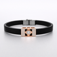 Premium Brown Silicone Designer Bracelet with Rose Gold Diamond Center