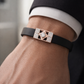 Premium Brown Silicone Designer Bracelet with Rose Gold Diamond Center