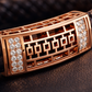 Luxury Braided Brown Bracelet with Rose Gold Geometric Diamond Center