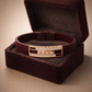 Premium Maroon Silicone Designer Bracelet with Rose Gold Pave Diamond Accent
