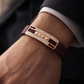 Premium Maroon Silicone Designer Bracelet with Rose Gold Pave Diamond Accent