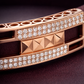 Premium Maroon Silicone Designer Bracelet with Rose Gold Pave Diamond Accent