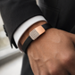 Luxury Black Silicone Bracelet with Rose Gold Diamond Pavé Block