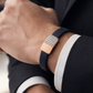 Luxury Black Silicone Bracelet with Rose Gold Diamond Pavé Block