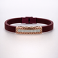 Premium Maroon Silicone Designer Bracelet with Rose Gold Cutwork Diamond Strip