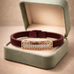 Premium Maroon Silicone Designer Bracelet with Rose Gold Cutwork Diamond Strip