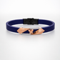 Luxury Navy Blue Silicone Bracelet with Rose Gold Butterfly & Diamond Detail