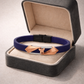 Luxury Navy Blue Silicone Bracelet with Rose Gold Butterfly & Diamond Detail