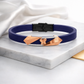 Luxury Navy Blue Silicone Bracelet with Rose Gold Butterfly & Diamond Detail