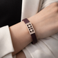 Luxury Black Silicon Matte Bracelet with Rose Gold Dual Diamond Square Design