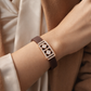 Luxury Black Silicon Matte Bracelet with Rose Gold Dual Diamond Square Design