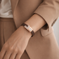 Elegant Coffee Brown Matte Bracelet with Rose Gold Diamond Centerpiece