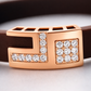 Elegant Coffee Brown Matte Bracelet with Rose Gold Diamond Centerpiece