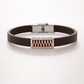 Premium Black Silicon Bracelet with Rose Gold Diamond Rectangular Motif