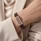 Premium Black Silicon Bracelet with Rose Gold Diamond Rectangular Motif